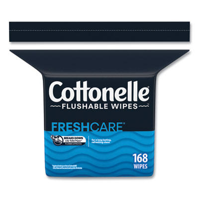 Fresh Care Flushable Cleansing Cloths, 1-Ply, 5 x 7.25, Whit