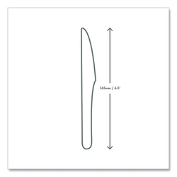 White CPLA Cutlery, General Purpose Knife, Plastic, White, 1