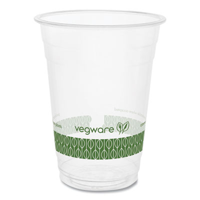 96-Series Cold Cup, 16 oz, Plastic, Clear/Green, 1,000/Carto