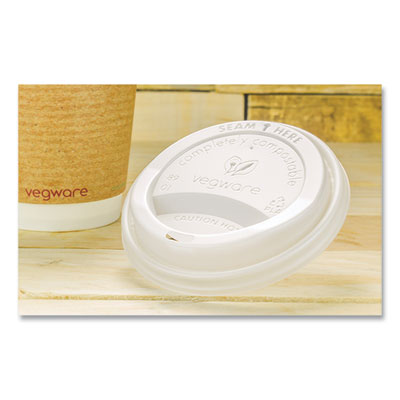 89 Series Hot Cup Lids, Fits Vegware 89-Series Hot Cups, Pla