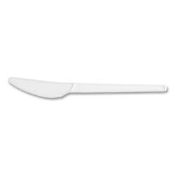 White CPLA Cutlery, General Purpose Knife, Plastic, White, 1