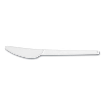 White CPLA Cutlery, General Purpose Knife, Plastic, White, 1