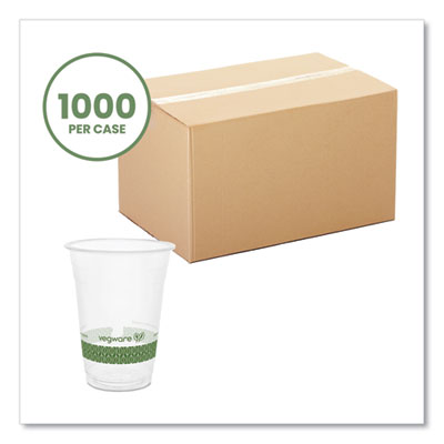 96-Series Cold Cup, 16 oz, Plastic, Clear/Green, 1,000/Carto