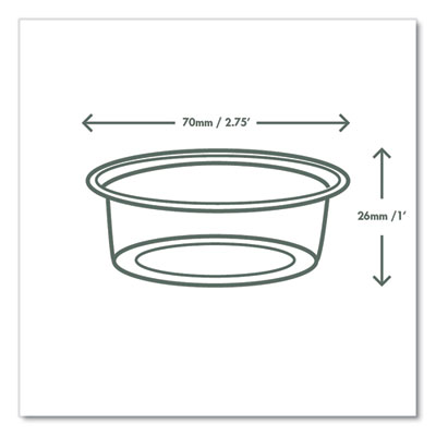 Portion Pots, 2 oz, Plastic, Clear, 2,000/Carton