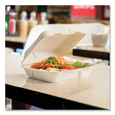 Nourish Molded Fiber Takeout Container, Compostable, 9 x 10