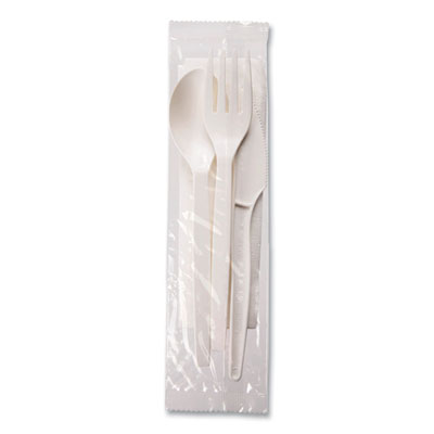EcoSense Renewable PSM Wrapped Cutlery Kit, Fork/Knife/Napki