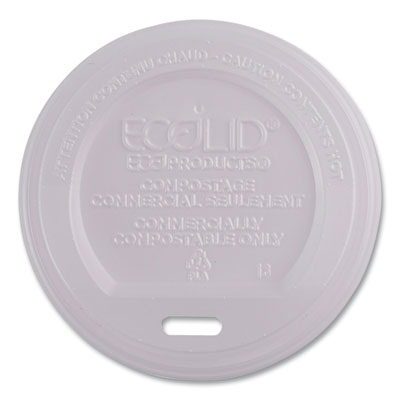 EcoLid Renewable/Compostable Hot Cup Lids, Fits 8 oz Hot Cup
