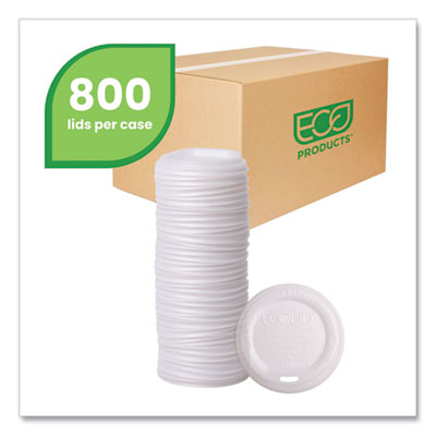 EcoLid Renewable/Compostable Hot Cup Lids, Fits 10 oz to 20