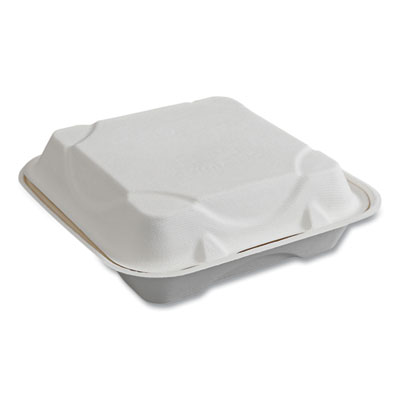 Vanguard Renewable and Compostable Sugarcane Clamshells, 9 x