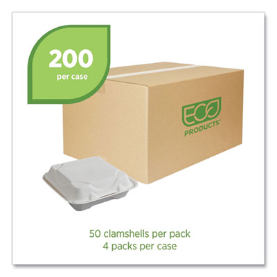 Vanguard Renewable and Compostable Sugarcane Clamshells, 9 x