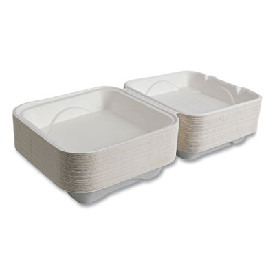 Vanguard Renewable and Compostable Sugarcane Clamshells, 9 x