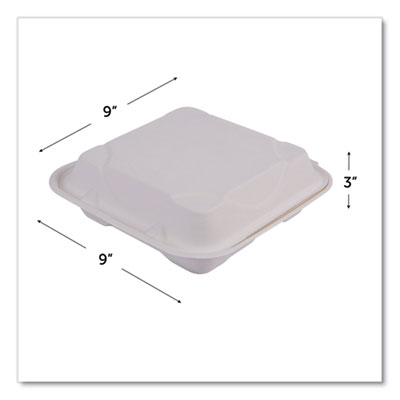 Vanguard Renewable and Compostable Sugarcane Clamshells, 3 C