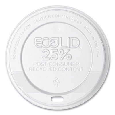 EcoLid 25% Recycled Content Hot Cup Lid, Fits 10 oz to 20 oz