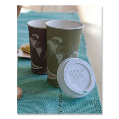 EcoLid 25% Recycled Content Hot Cup Lid, Fits 10 oz to 20 oz
