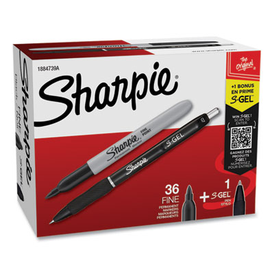 Fine Tip Permanent Marker Value Pack with (1) Bonus S-Gel 0.
