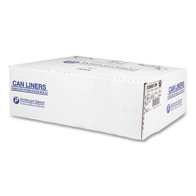 High-Density Commercial Can Liners, 60 gal, 17 mic, 38" x 60