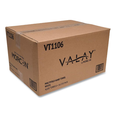 Valay Multi-Fold Towels, 1-Ply, 9.05 x 9.25, White, 250/Pack