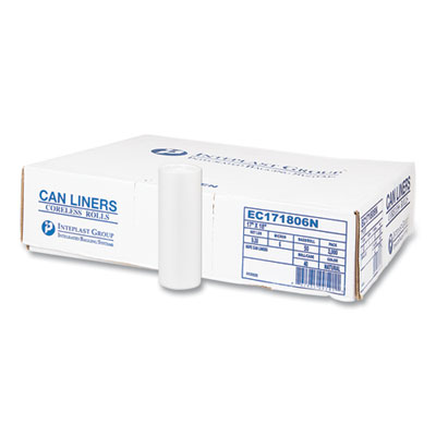 High-Density Commercial Can Liners, 4 gal, 6 mic, 17" x 18",