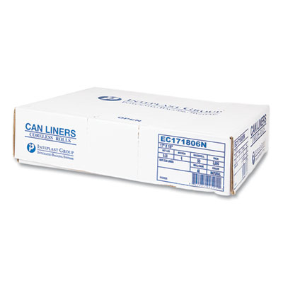 High-Density Commercial Can Liners, 4 gal, 6 mic, 17" x 18",