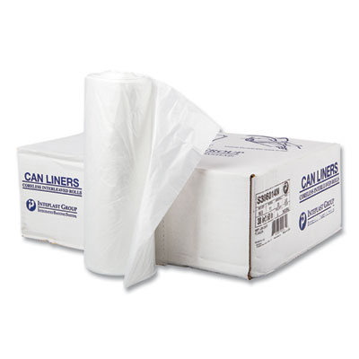 High-Density Commercial Can Liners, 60 gal, 14 mic, 38" x 60