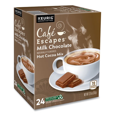 Cafe Escapes Milk Chocolate Hot Cocoa K-Cups, 96/carton
