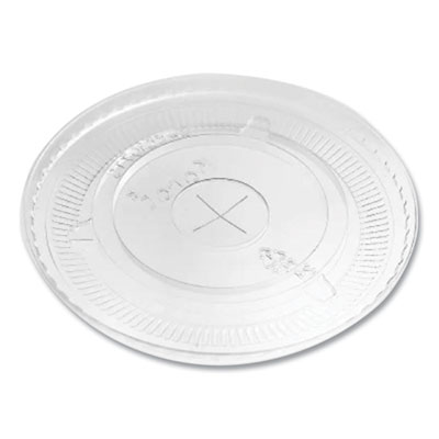 PET Lids, Flat with Straw Slot, Fits 32 oz Cold Cups, Plasti