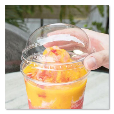 PET Lids, Dome Lid, Fits 32 oz Cold Cups, Plastic, Clear, 50
