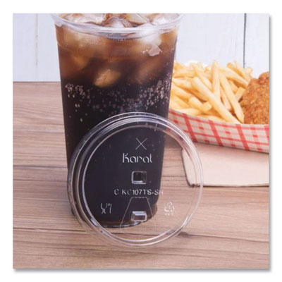 PET Lids, Strawless Sipper, Fits 32 oz Cold Cups, Plastic, C