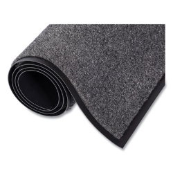 EcoStep Wiper Mat, Rectangular, Charcoal Gray Cut Pile Surfa