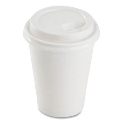 Hot Cup Lids, Sipper Lid, Fits 8 oz Hot Cups, Plastic, White