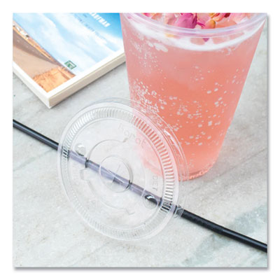 PET Lids, Flat Lid, Fits 32 oz Cold Cups, Plastic, Clear, 60