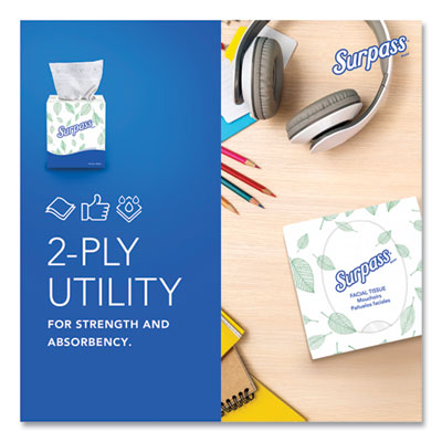 Facial Tissue for Business, Pop-Up Box, 2-Ply, White, 90 She