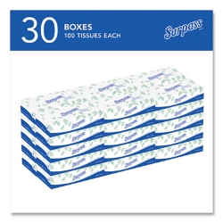 Facial Tissue for Business, Flat Box, 2-Ply, White, 100 Shee