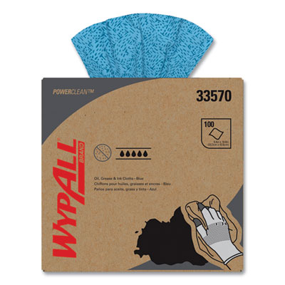 Power Clean Oil, Grease and Ink Cloths, POP-UP Box, 8.8 x 16