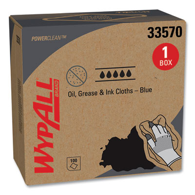 Power Clean Oil, Grease and Ink Cloths, POP-UP Box, 8.8 x 16
