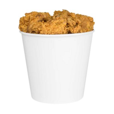Food Bucket, 170 oz, 8.9" Diameter x 8.36" h, White, Paper,