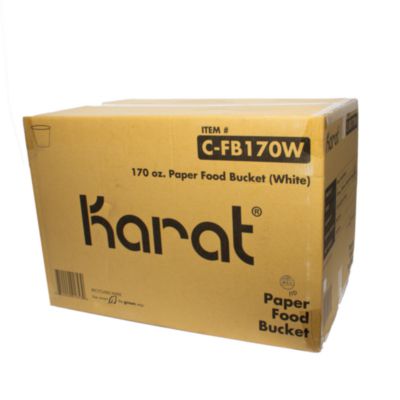 Food Bucket, 170 oz, 8.9" Diameter x 8.36" h, White, Paper,