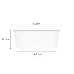 Food Bucket, 32 oz, 6.5" Diameter x 2.4" h, White, Paper, 36