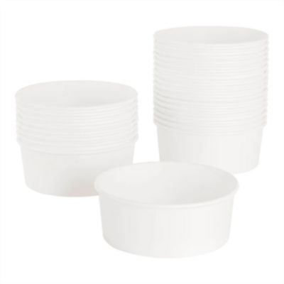 Food Bucket, 32 oz, 6.5" Diameter x 2.4" h, White, Paper, 36