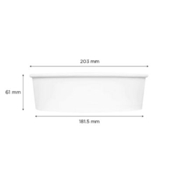 Food Bucket, 48 oz, 7.99" Diameter x 2.4" h, White, Paper, 2