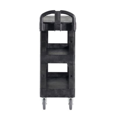 BRUTE 3-Shelf Heavy-Duty Ergo Flat Utility Cart, Plastic, 3