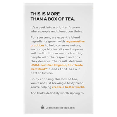 Tea Bags, Organic Chai, 16/Box, 6 Boxes/Carton