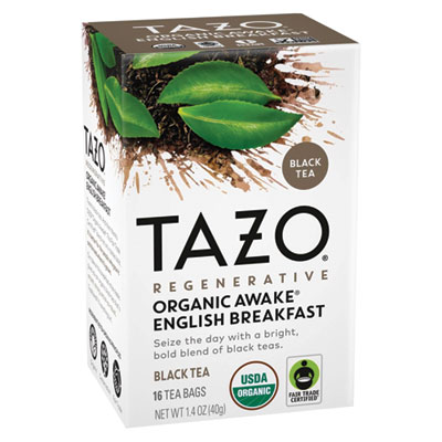Tea Bags, Organic Awake English Breakfast, 16/Box, 6 Boxes/C