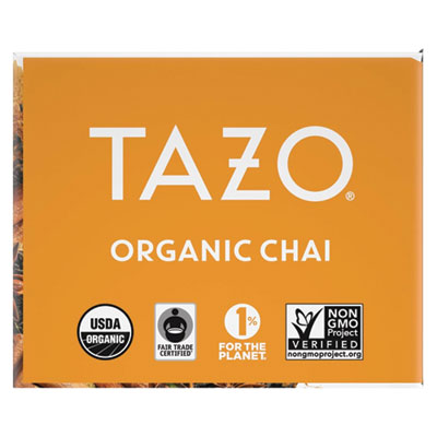 Tea Bags, Organic Chai, 16/Box, 6 Boxes/Carton