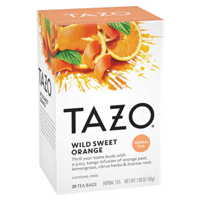 Tea Bags, Wild Sweet Orange, 20/Box, 6 Boxes/Carton