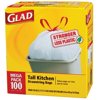 Glad Drawstring bags with ForceFlex- 400 count