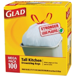 Glad Drawstring bags with ForceFlex- 100 count