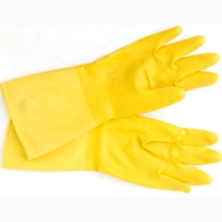 Gloves - Yellow Flock Lined - 12 pair