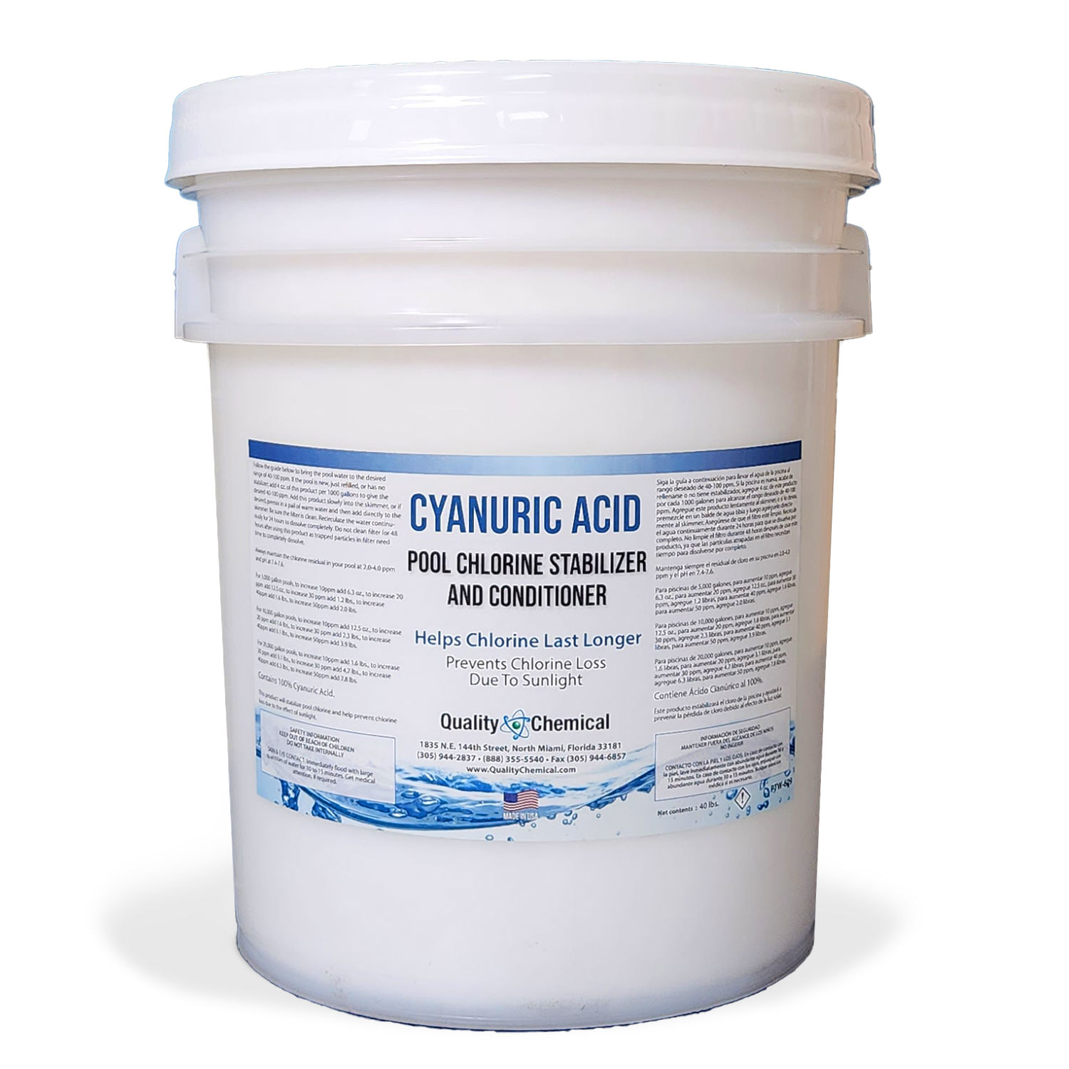thumbnail image 2 of DPM Pool Stabilizer & Conditioner – 8 Lbs, 99% Cyanuric Acid, Made In USA 2 of 5